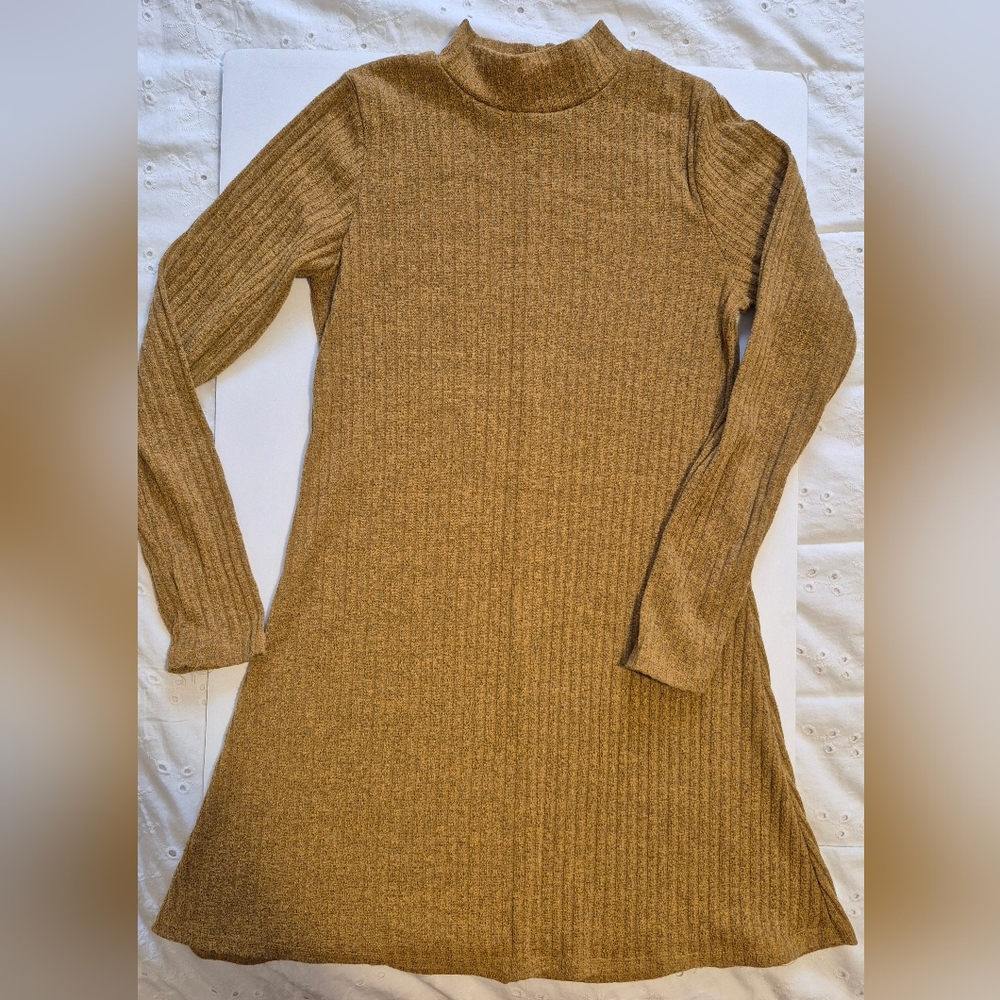 Olivia Rae Mustard Mock Neck Mini Dress